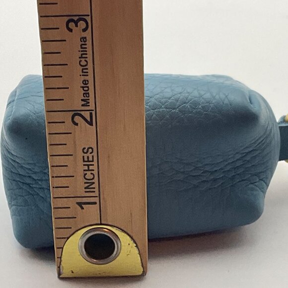 Portland Leather G Dopp Light Blue Leather Mini Keychain Pouch Bag Charm - Picture 8 of 9